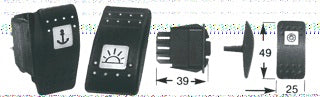 INTERRUTTORE ON-OFF-ON R.MOLLA 24 V