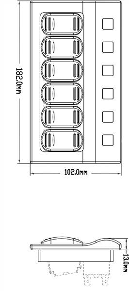 PANNELLO ELETTRICO 6 INTERRUTTORI