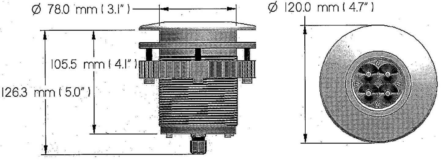 Luce Sealed 120 Inox Bianco