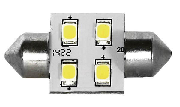 LAMPADA 4 LED SV8.5 MM.31 LUCE CALDA