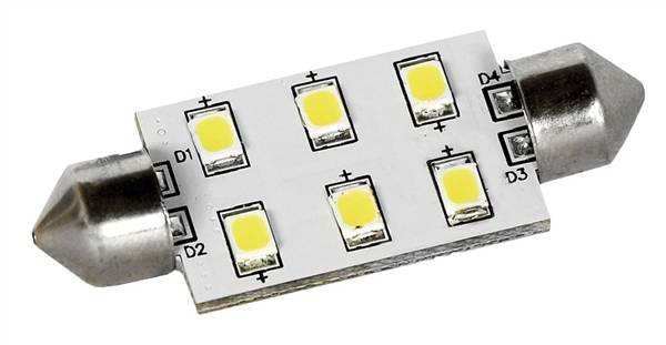 LAMPADA 6 LED SV8.5 MM.42 LUCE FREDDA