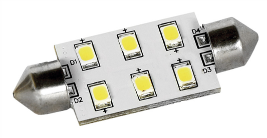 LAMPADA 6 LED SV8.5 MM.42 LUCE CALDA