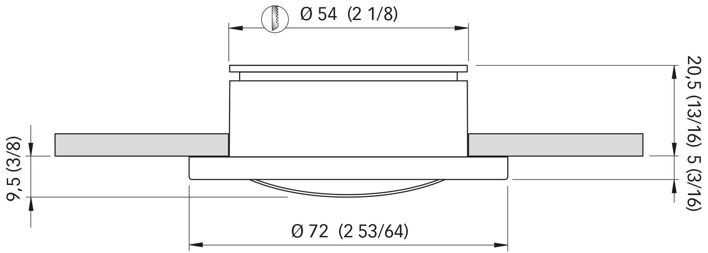Luce Led Venus 72 Inox Lucido B.naturale
