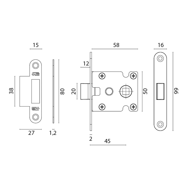 Serratura Universale Con Maniglia