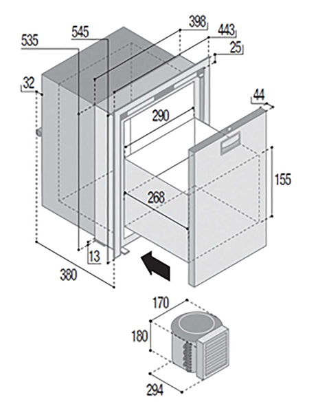 FRIGO CASSETTO DOOR INSIDE DW42 RFX