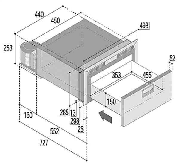 FRIGO CASSETTO DOOR INSIDE DW42 RFX