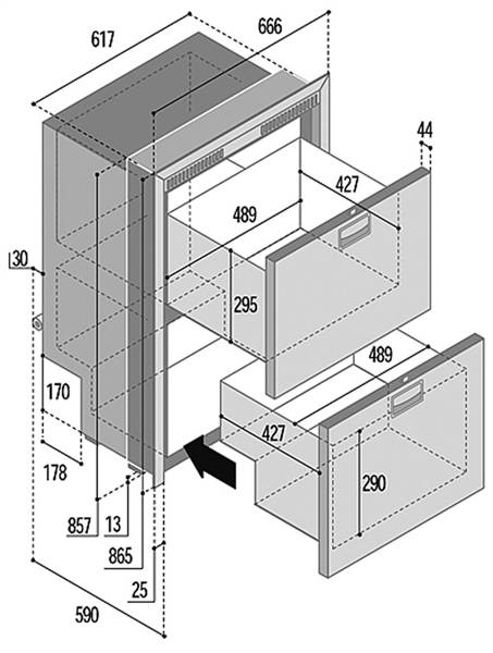 FRIGO/CONGEL.. DOOR INSIDE DW180 DTX