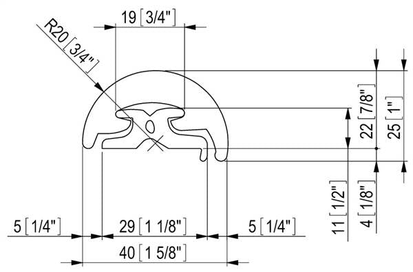 TERMINALE PVC RADIAL 40
