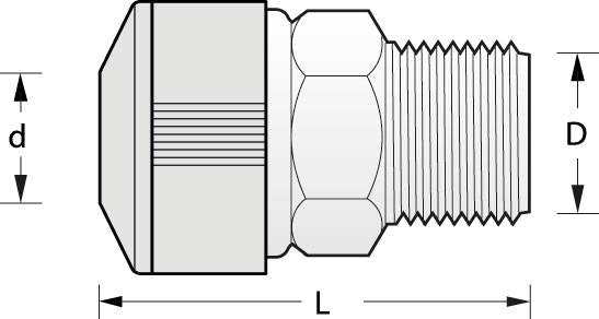 RACCORDO DRITTO MASCHIO OTT.1/2"X15