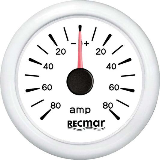 Amperometro +  - 80 Amp. Bianco