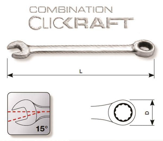 CLICKRAFT CHIAVE COMBINATA 10MM