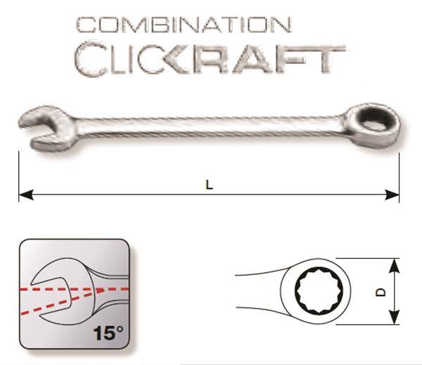 Clickraft Chiave Combinata 19mm