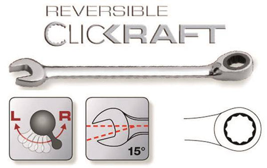 Clickraft Chiave Reversibile 19mm