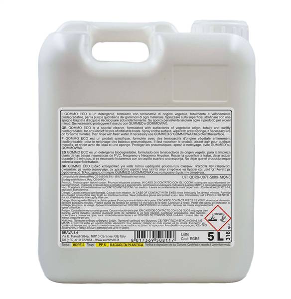 DETERGENTE EUROMECI GOMMO ECOGREEN LT.5