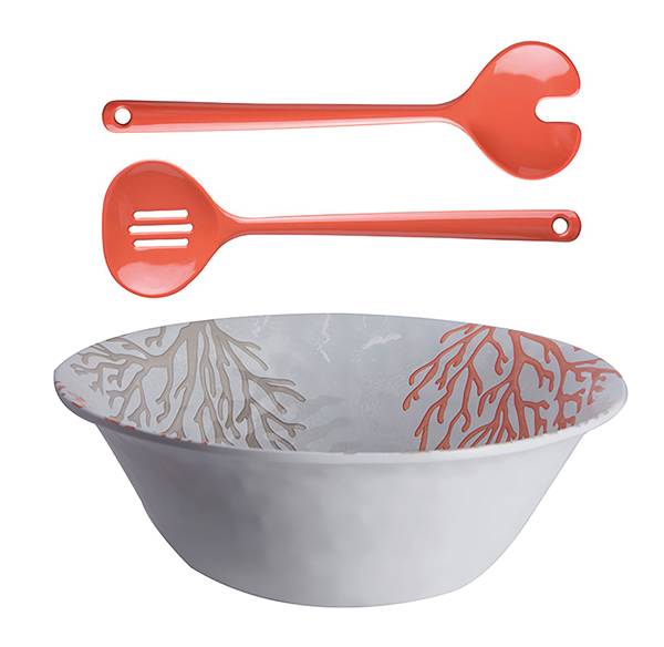 SET INSALATIERA + POSATE HARMONY CORAL