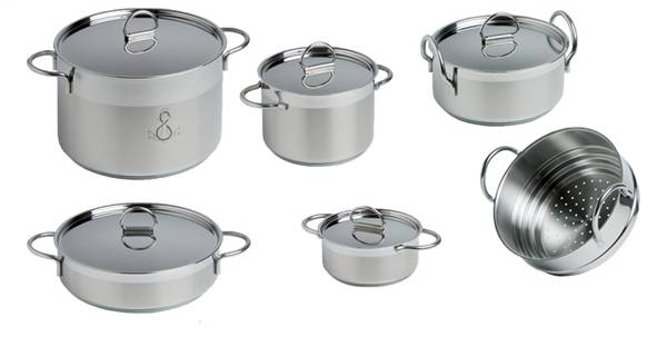 SET PENTOLE ACCIAIO INOX 11 PZ.