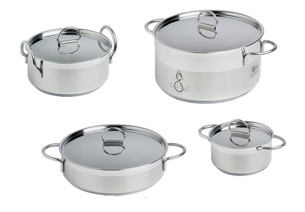 SET PENTOLE ACCIAIO INOX 7 PZ.