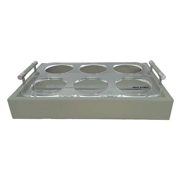 VASSOIO BEIGE PER BICCHIERI LARGHI